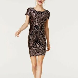 Jump Black and Rose Gold Art Deco Mini Dress